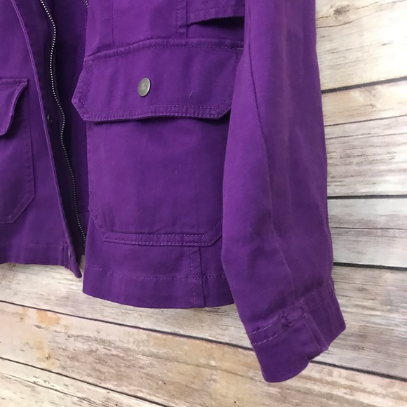 Ann Taylor LOFT Purple Jacket flap pockets coat - Picture 5 of 8